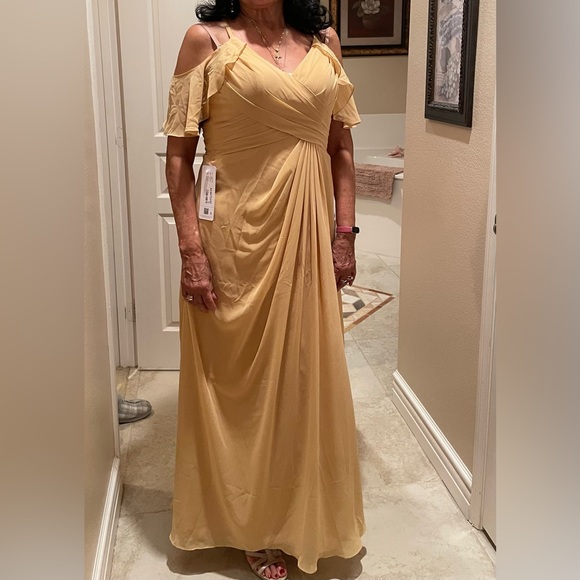 Gold colored Azazie gown, New - Picture 5 of 6